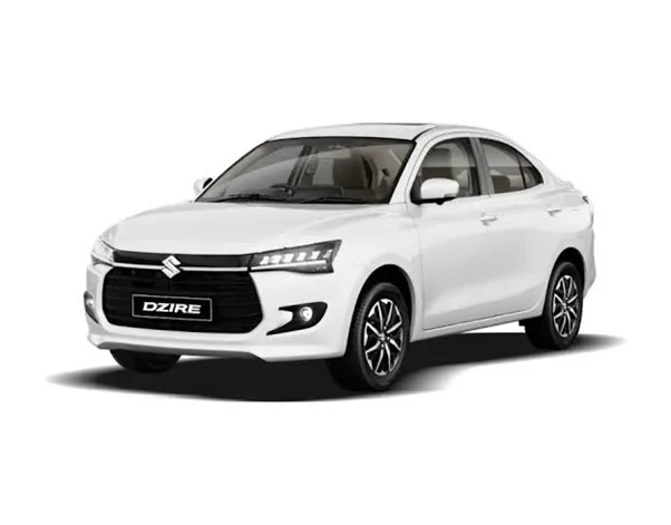 White Maruti Suzuki Dzire sedan